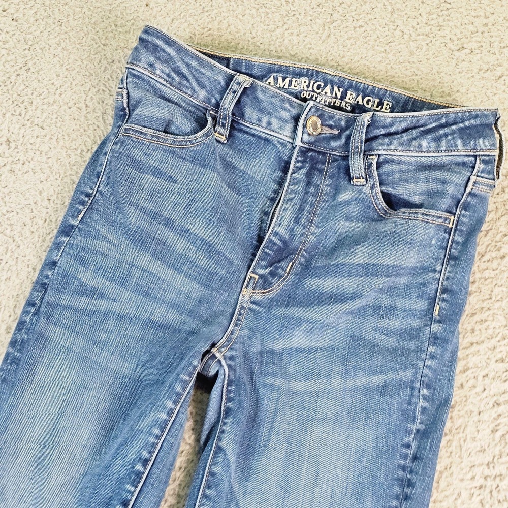 American Eagle Super Hi-Rise Jegging Jeans Womens 27x28 Blue Stretch Denim